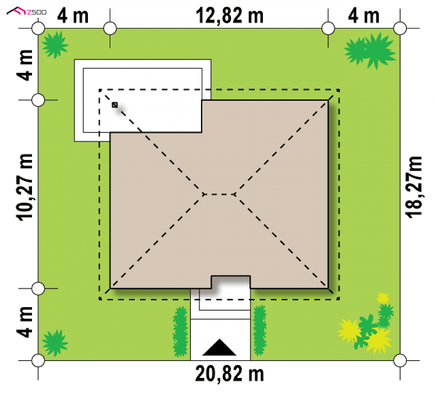 Mājas projekts - Powiększona wersja projektu z273 z kotłownią na ekogroszek.