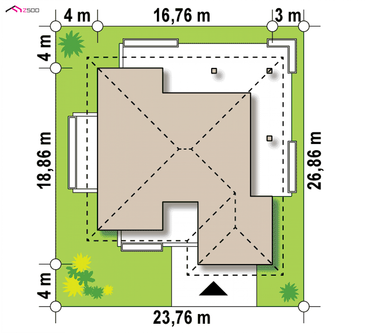 Mājas projekts - Modernas vienstāvu mājas projekts - 378