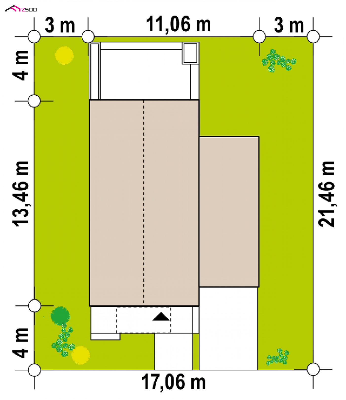 Mājas projekts - Dvīņu mājas projekts ar garāžu - Zb25