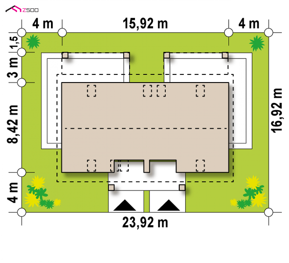Mājas projekts Z351 D - Divstāvu mājas projekts - Z351 D