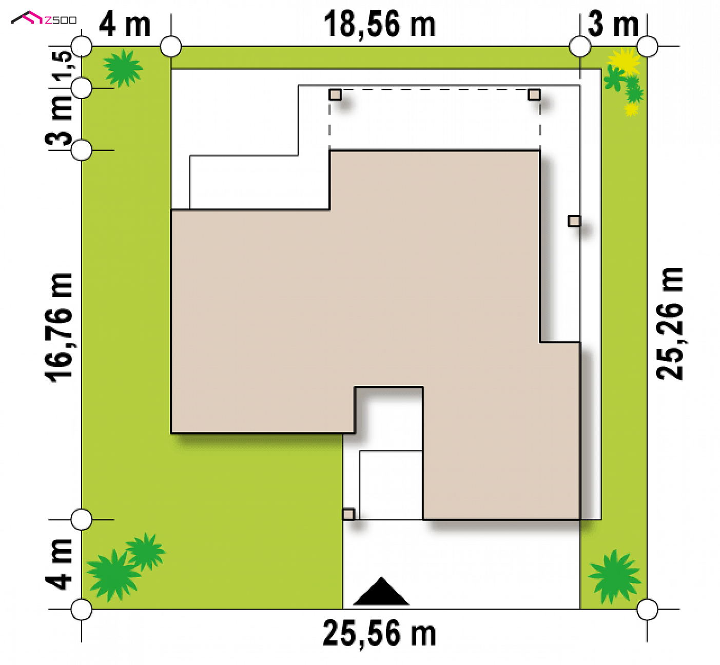 Mājas projekts - Modernas vienstāvu mājas projekts - Z828