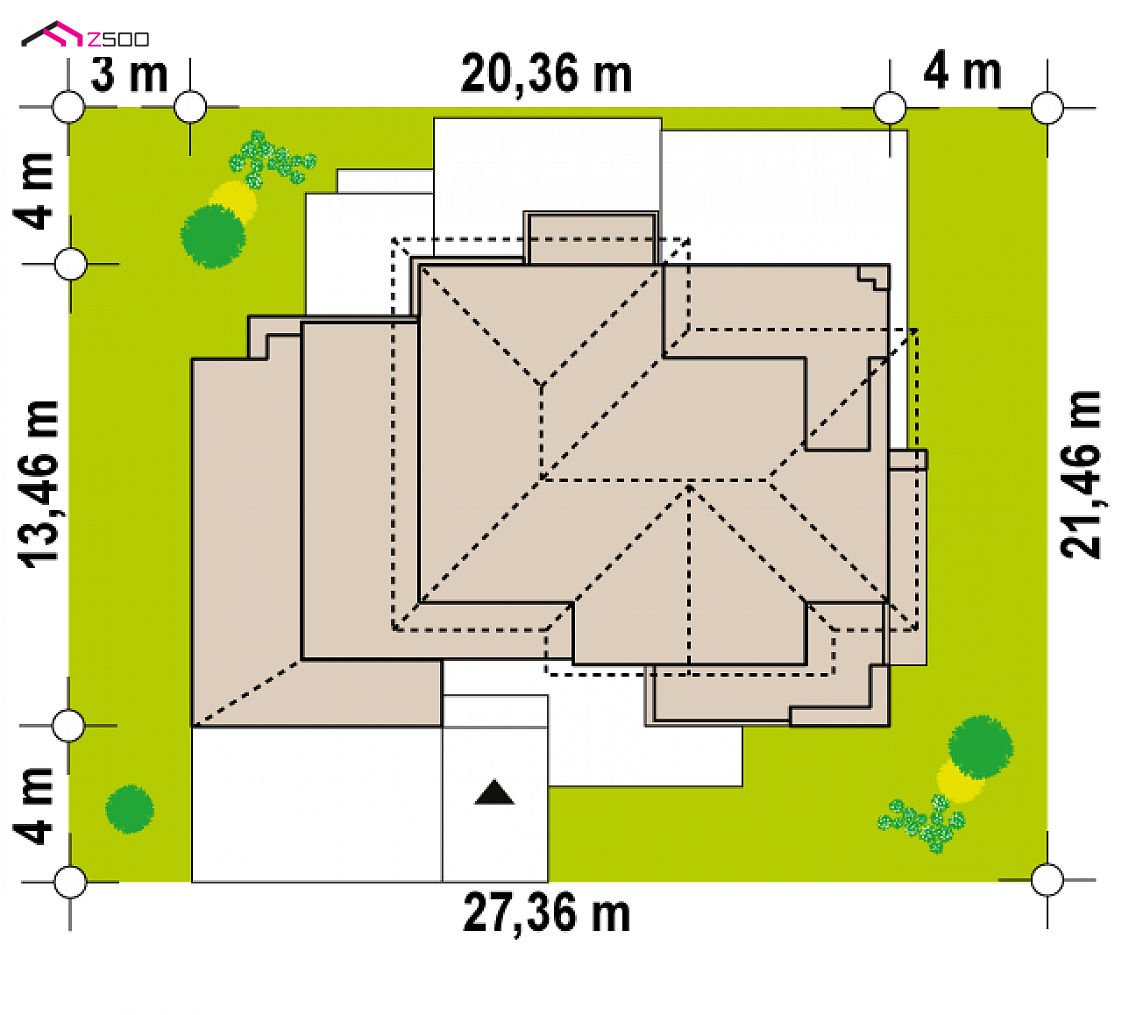 Mājas projekts Z404 - Modernas, plašas divstāvu mājas projekts - Z404
