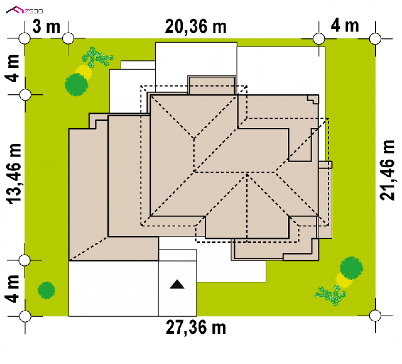 Mājas projekts - Modernas, plašas divstāvu mājas projekts - Z404