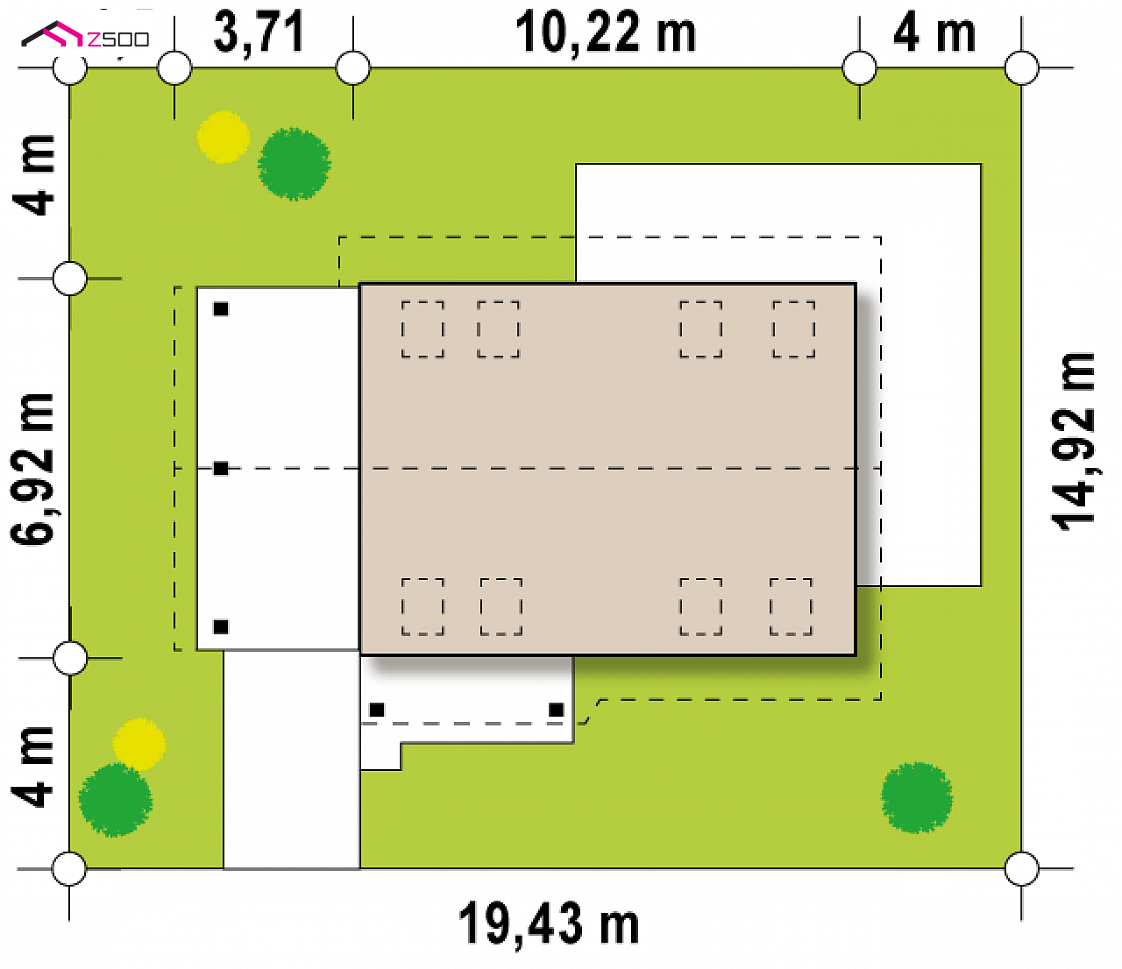 Mājas projekts Z216 D + - Divstāvu mājas projekts - Z216 D +