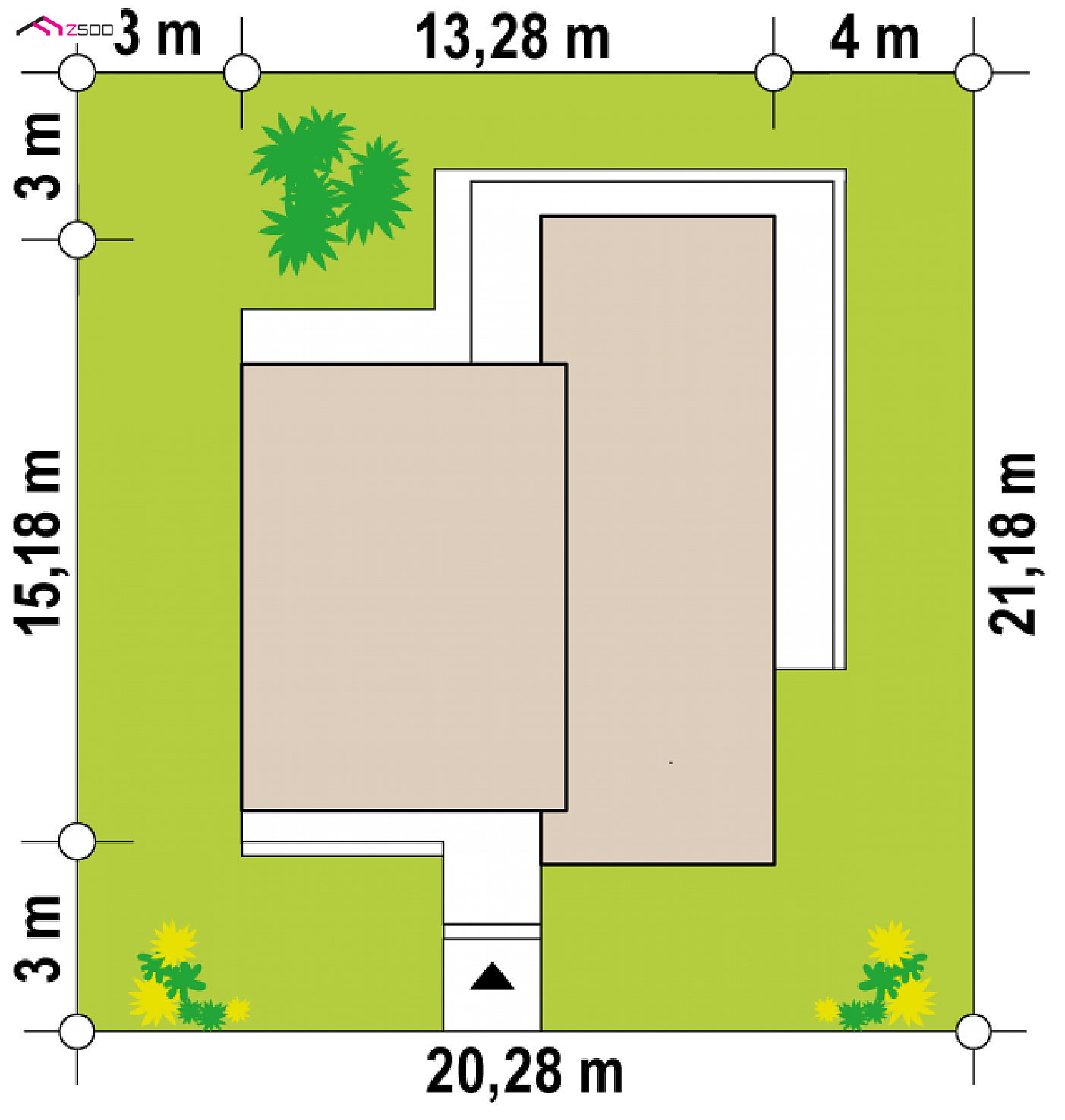 Mājas projekts - Modernas mājas projekts ar nojumi automašīnas novietošanai - Zx201