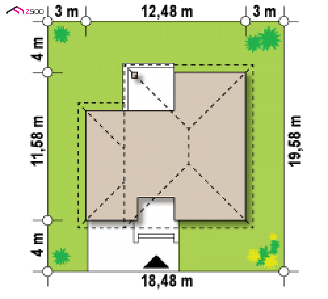 Mājas projekts Zx24 - Ģimenes māju projekts ar garāžu - Zx24