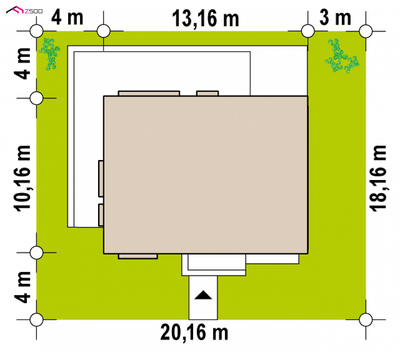 Mājas projekts - Divstāvu mājas projekts ar garāžu - Z391