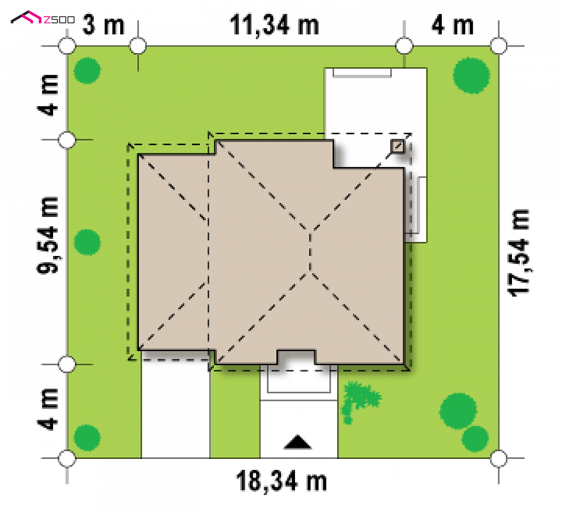 Mājas projekts Zx47 - Ģimenes māju projekts ar garāžu - Zx47
