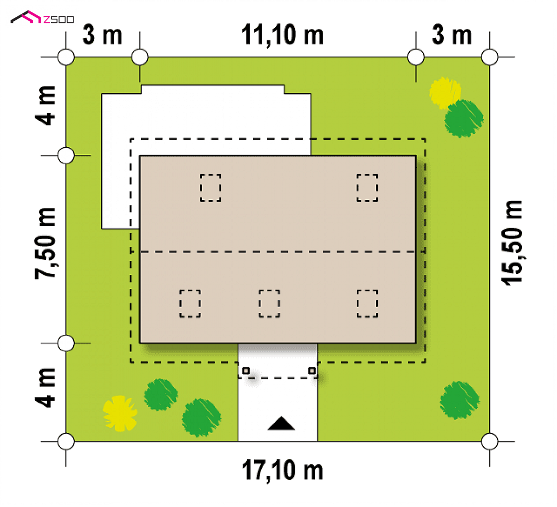 Mājas projekts Z12 D - Vienstāva dzīvojamās mājas projekts - Z12 D