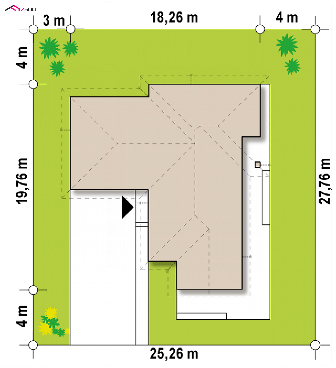 Mājas projekts - Modernas mājas projekts ar garāžu - Z402