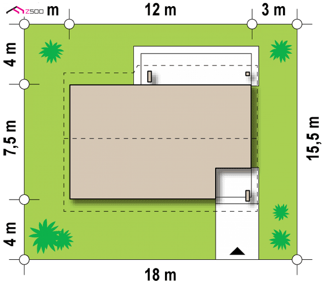 Mājas projekts Z87 D - Vienstāva mājas projekts - Z87 D