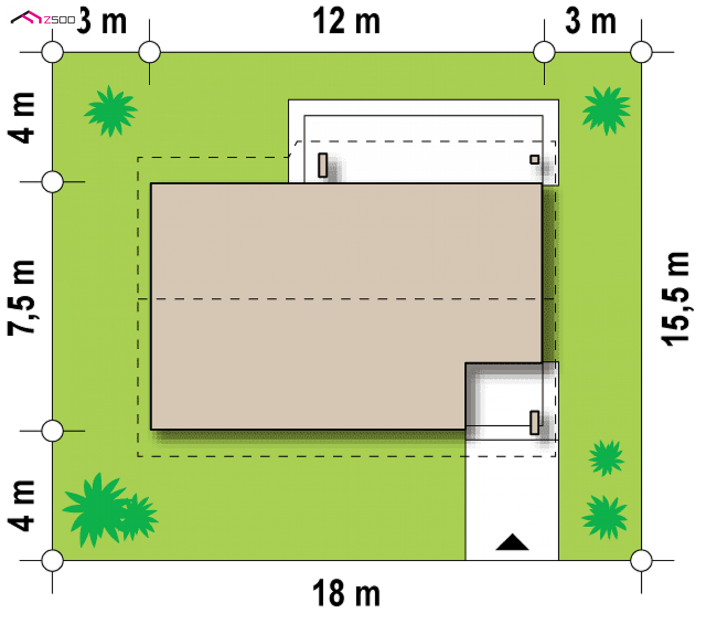 Mājas projekts - Vienstāva mājas projekts - Z87 D
