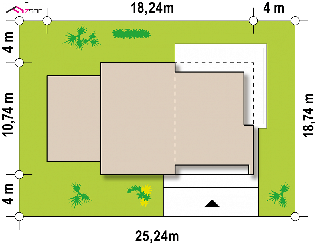Mājas projekts Zx35 GL - Vienstāva mājas projekts ar garāžu - Zx35 GL