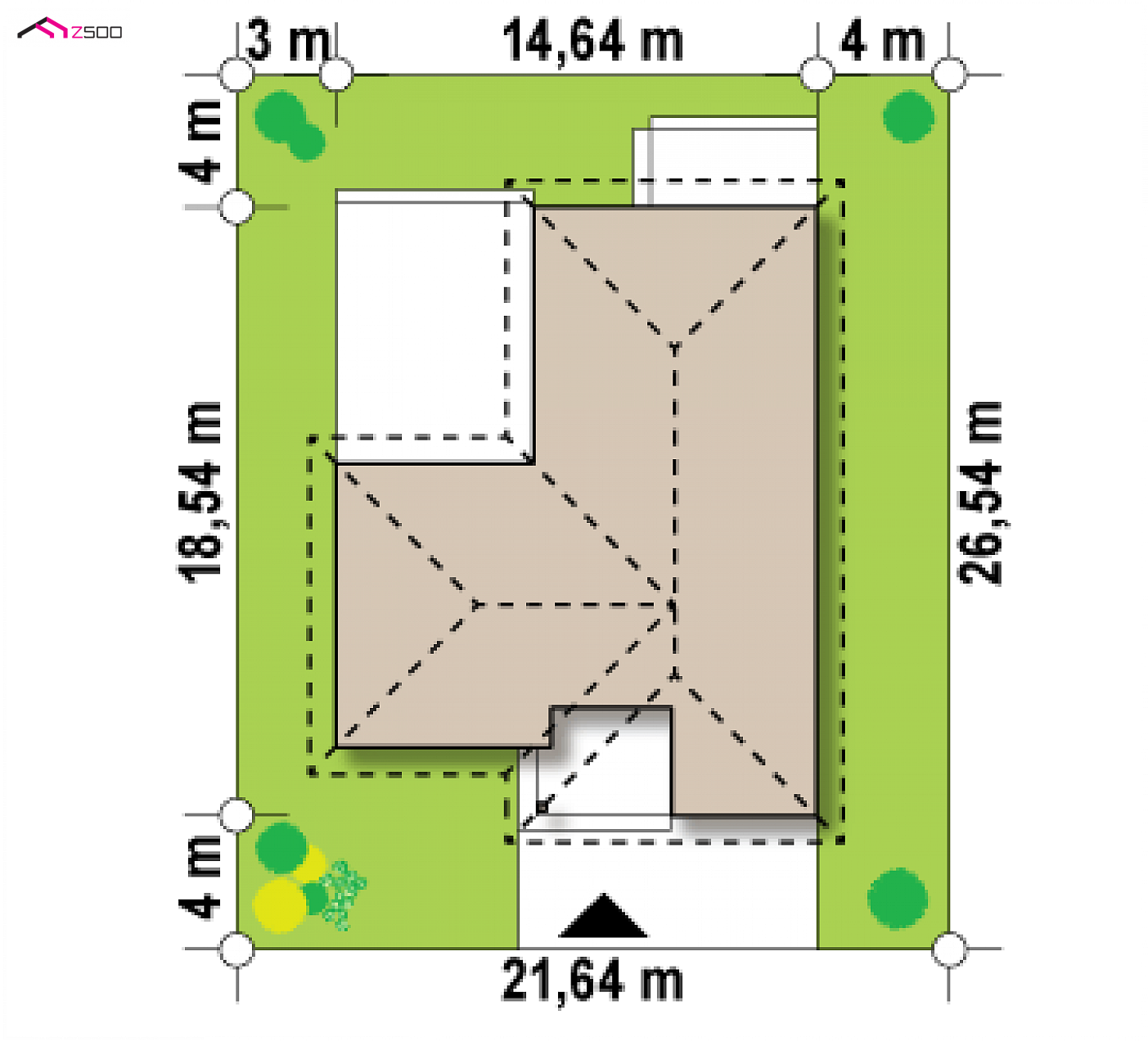 Mājas projekts - Vienstāvu mājas projekts ar garāžu - Z280