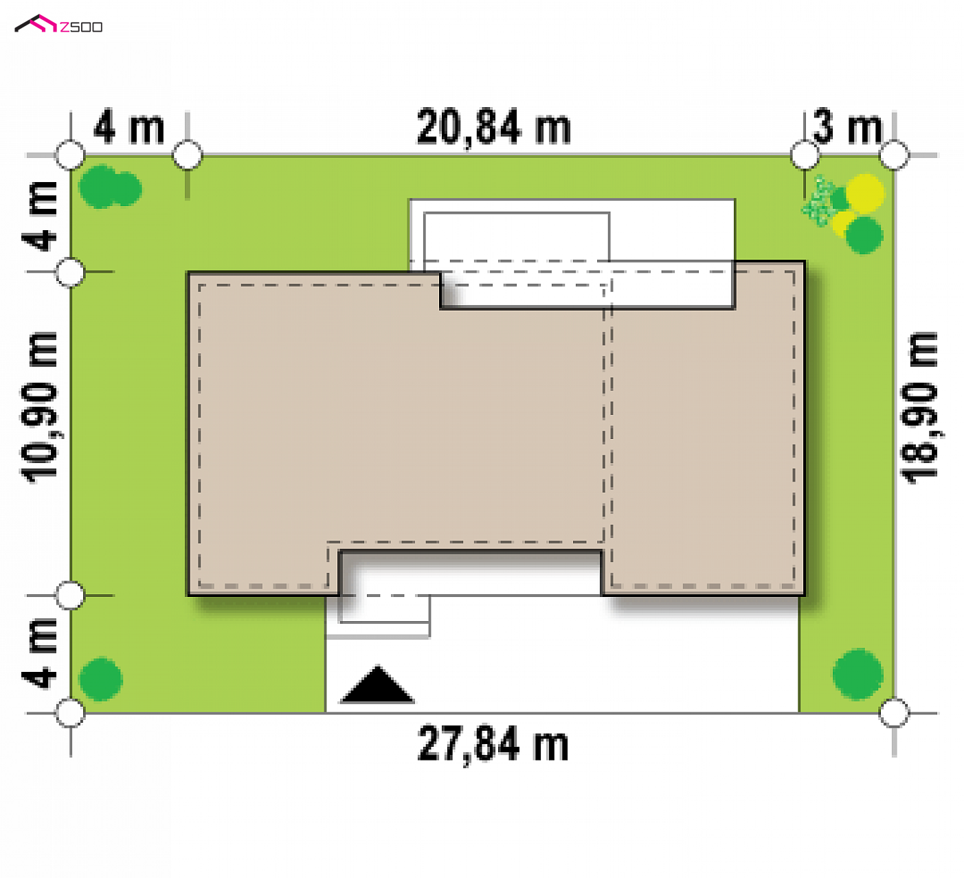 Mājas projekts - Nelielas mājas projekts ar garāžu 2 automašīnām -Zx102