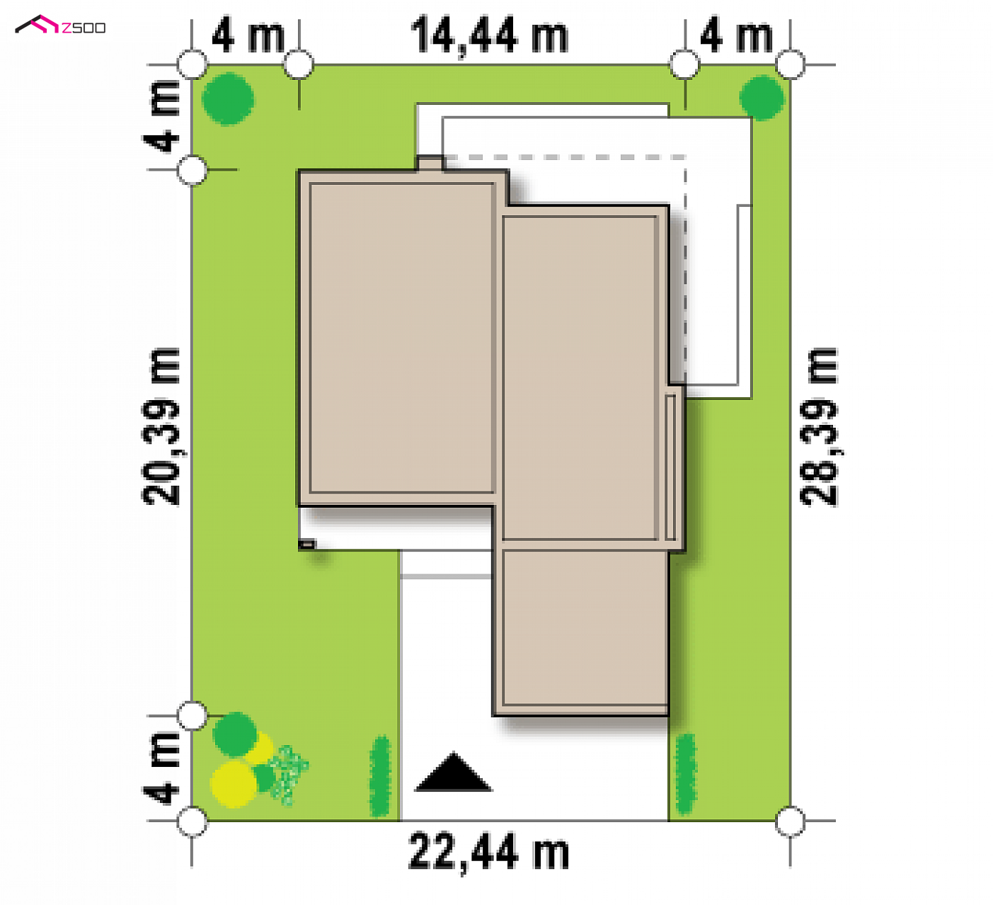 Mājas projekts - Nelielas mājas projekts ar garāžu - Zx103