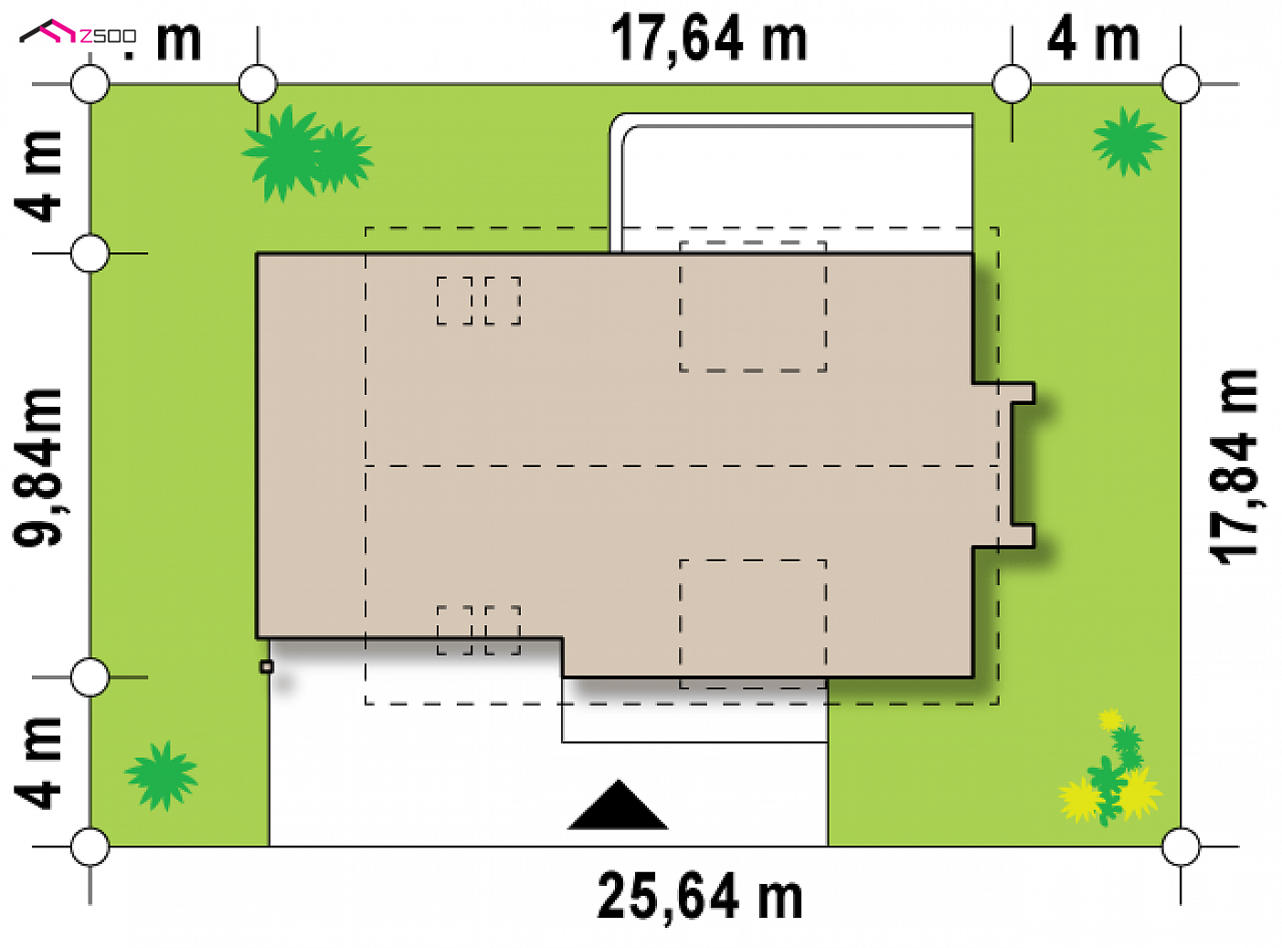 Mājas projekts - Wariant z garażem dwustanowiskowym po lewej stronie