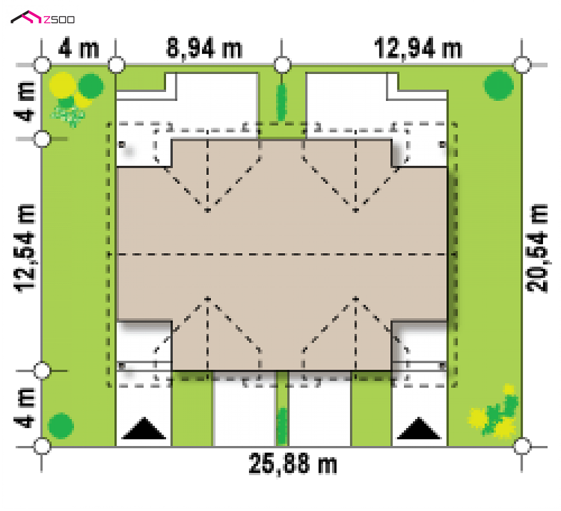 Mājas projekts Zb12 - Dvīņu mājas projekts ar garāžu - Zb12