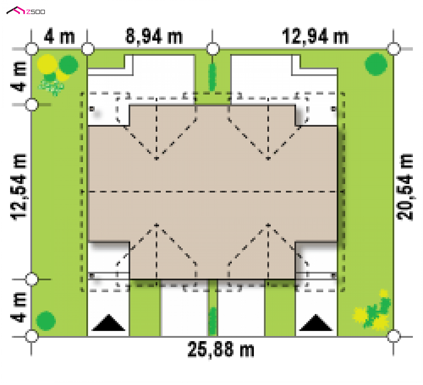 Mājas projekts - Dvīņu mājas projekts ar garāžu - Zb12