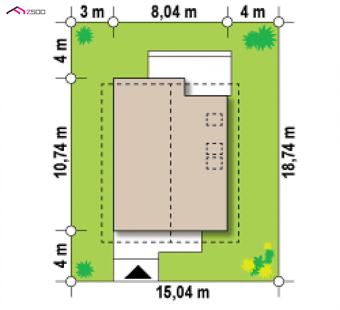 Mājas projekts Z302 - Mājas projekts ar mansardu - Z302