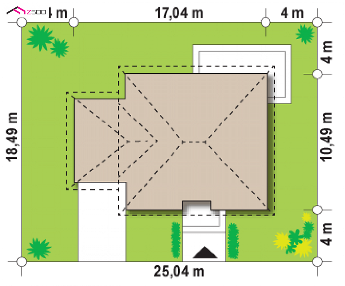 Mājas projekts Z273 a L GL - Vienstāva māja ar garāžu - Z273 a L GL