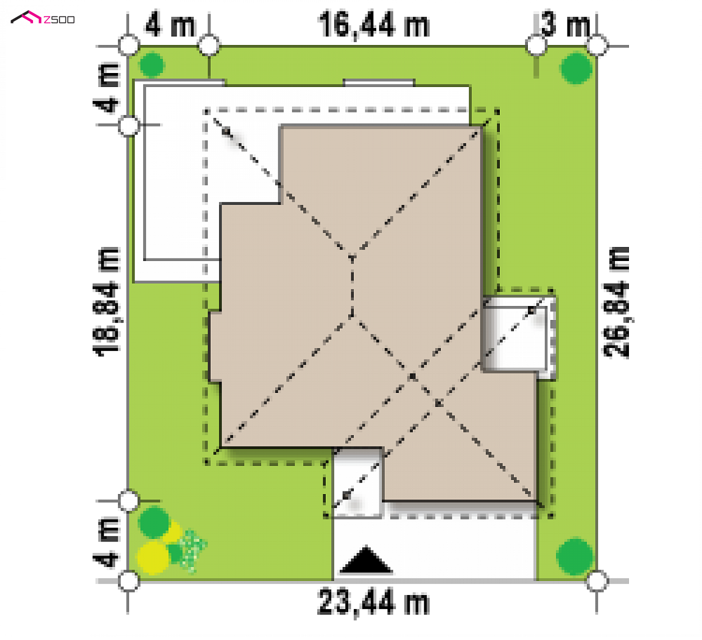 Mājas projekts - Vienstāva mājas projekts ar divvietīgu garāžu - Z281 stu