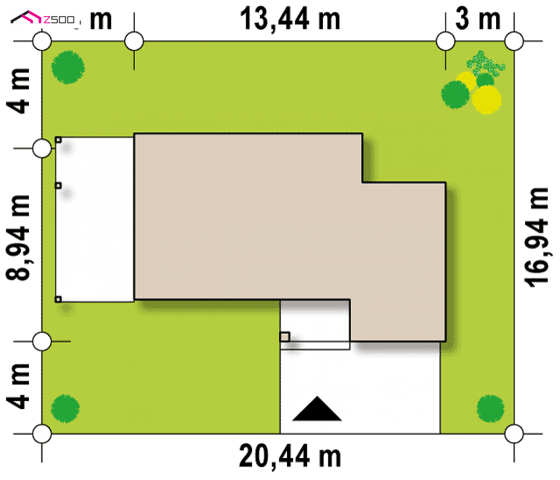 Mājas projekts Zx63 B - Nowoczesny dom z dachem kopertowym