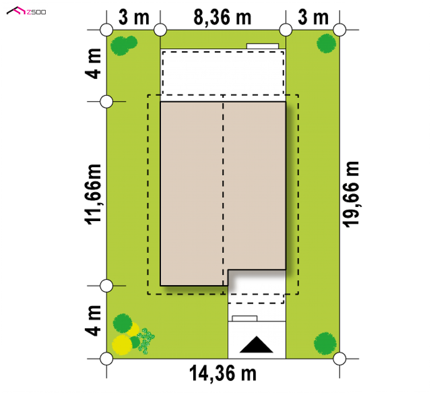 Mājas projekts - Divstāvu mājas projekts ar balkonu - Z38 plus