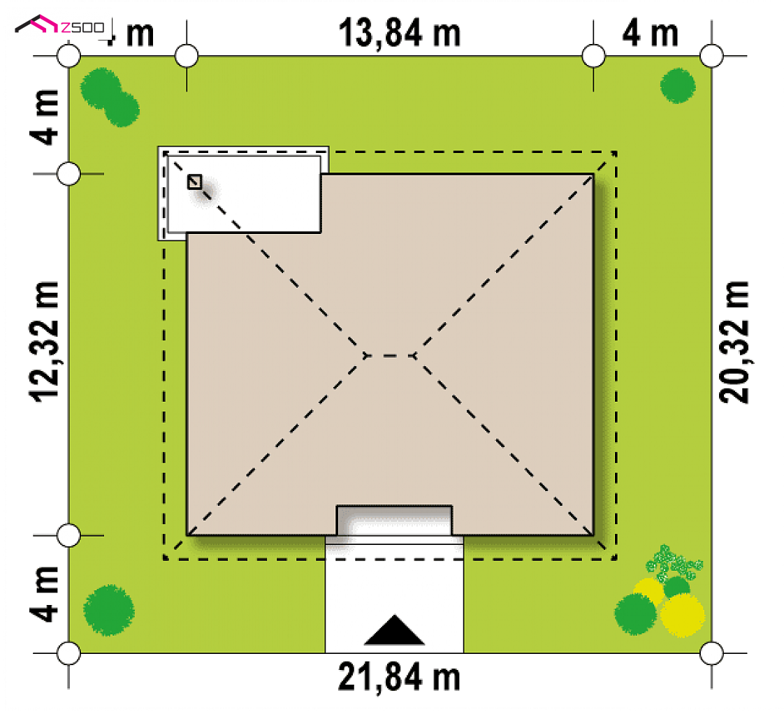 Mājas projekts Z67 A - Vienstāva mājas projekts - Z67 A