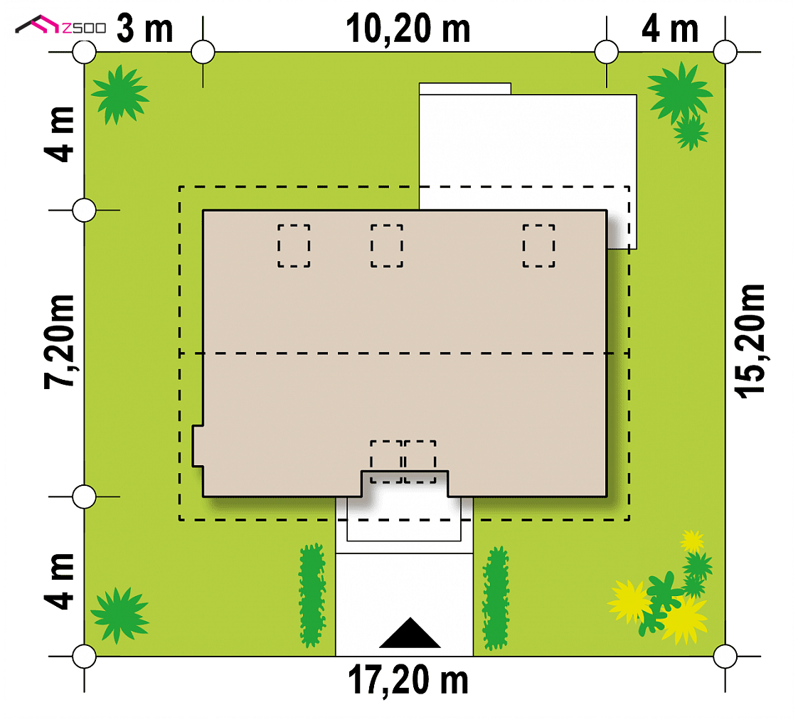 Mājas projekts Z34 D - Nelielas mājas projekts ar mansardu - Z34 D