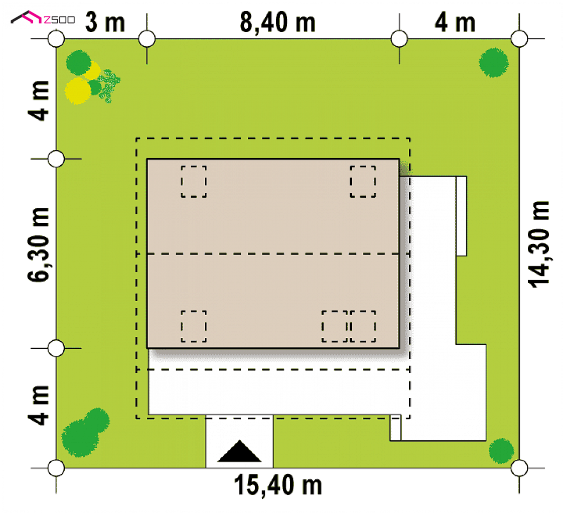 Mājas projekts Z39 D - Koka mājas projekts ar mansardu - Z39 D