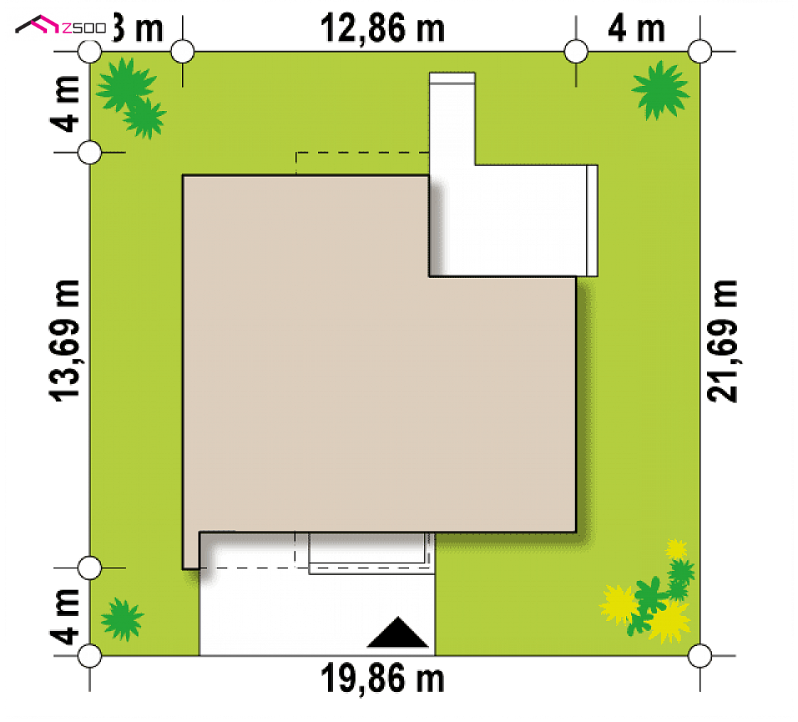Mājas projekts Zx46 - - Pomniejszony wariant projektu podstawowego