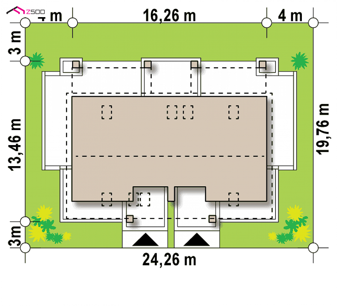 Mājas projekts Z351 - Mājas projekts ar mansardu - Z351