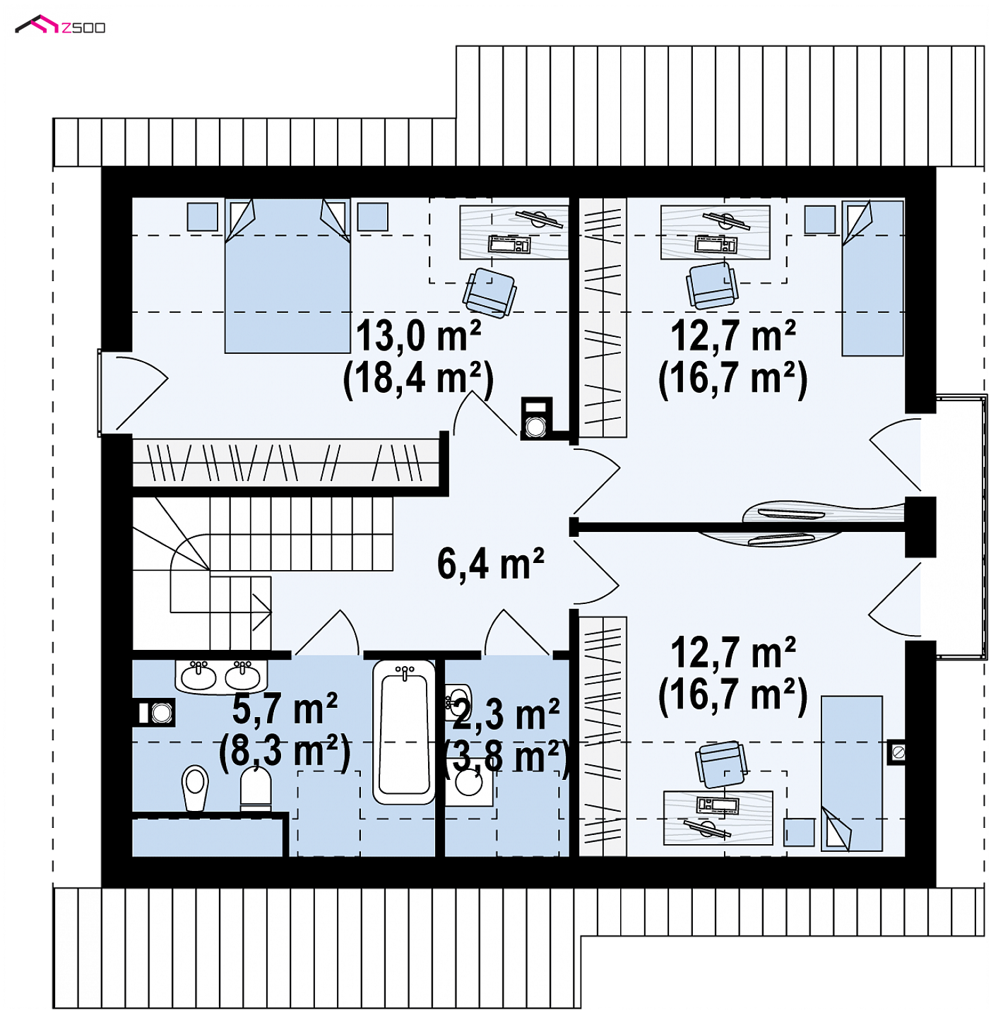 Mājas projekts - Divstāvu mājas projekts - Z92 D
