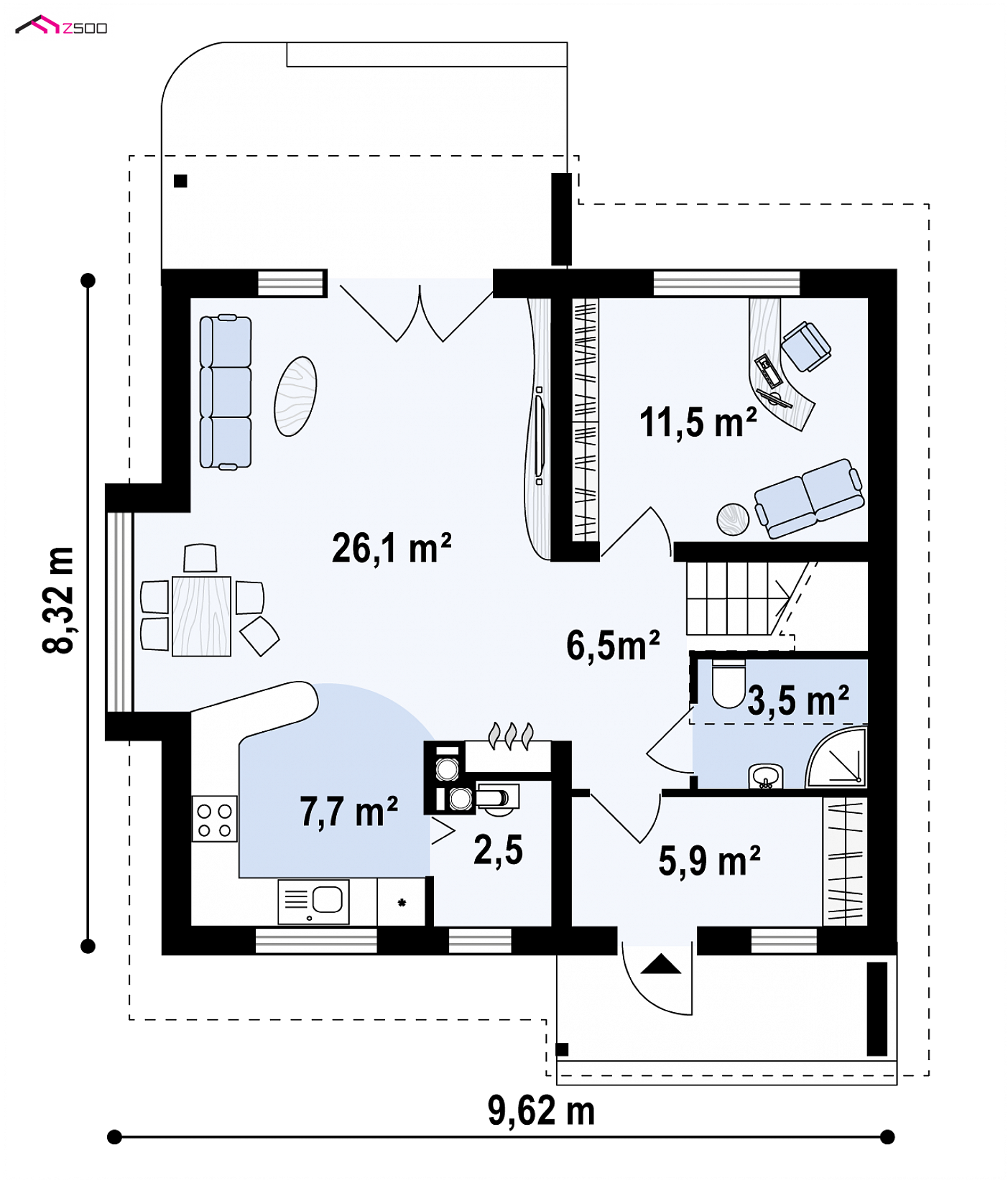 Mājas projekts - Divstāvu mājas projekts - Z102 D
