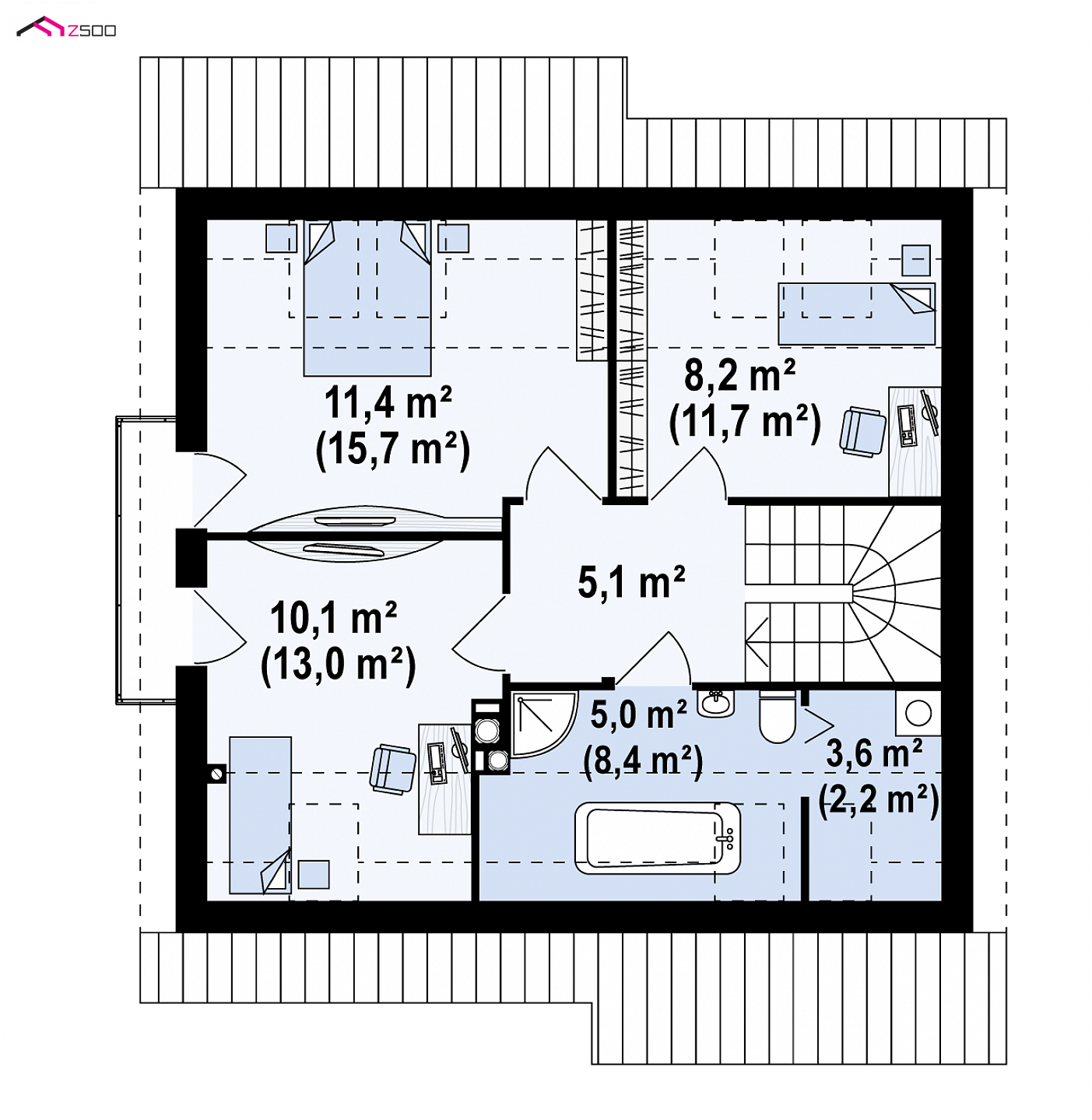 Mājas projekts - Divstāvu mājas projekts - Z102 D