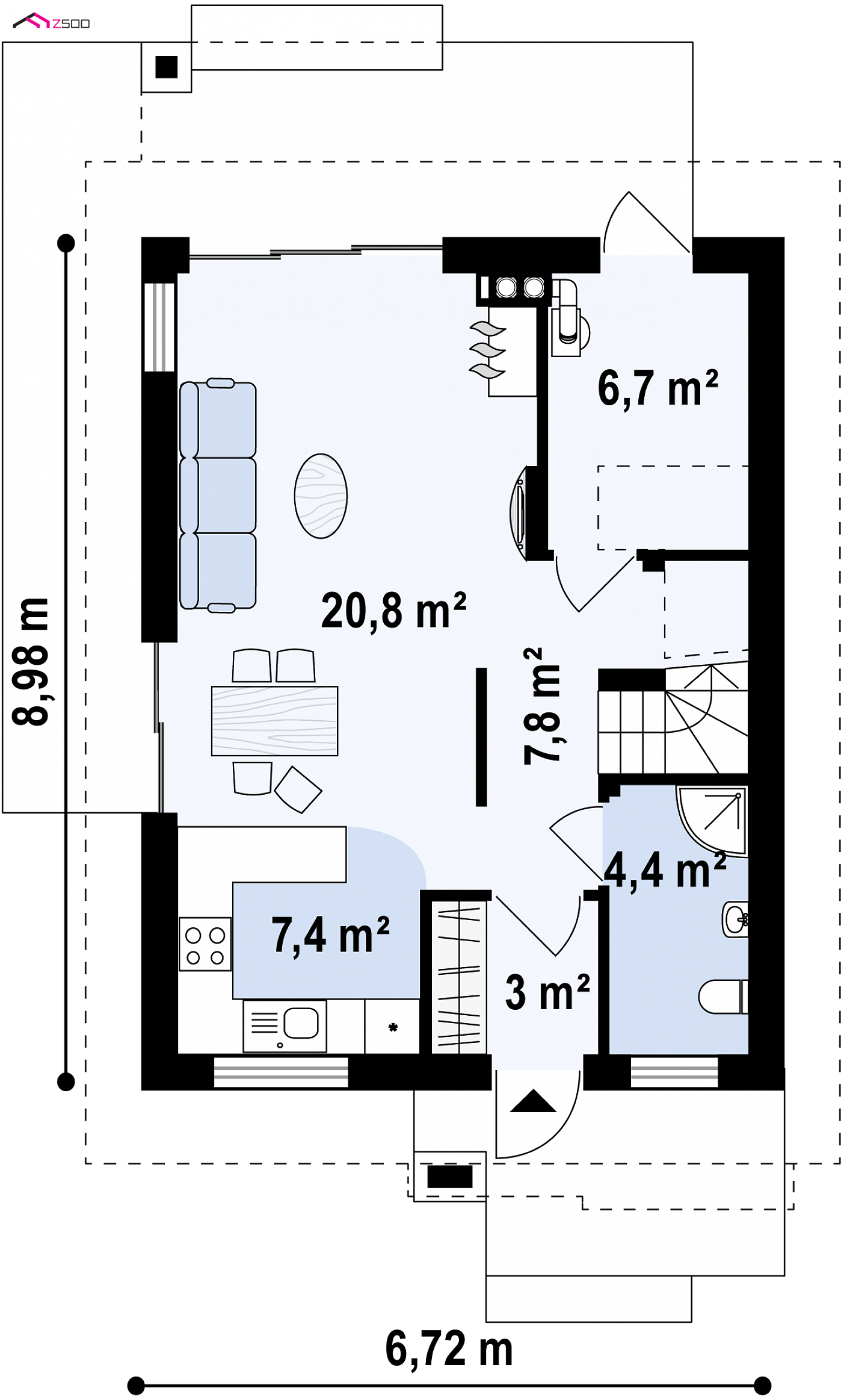 Mājas projekts - Divstāvu mājas projekts - Z297 D