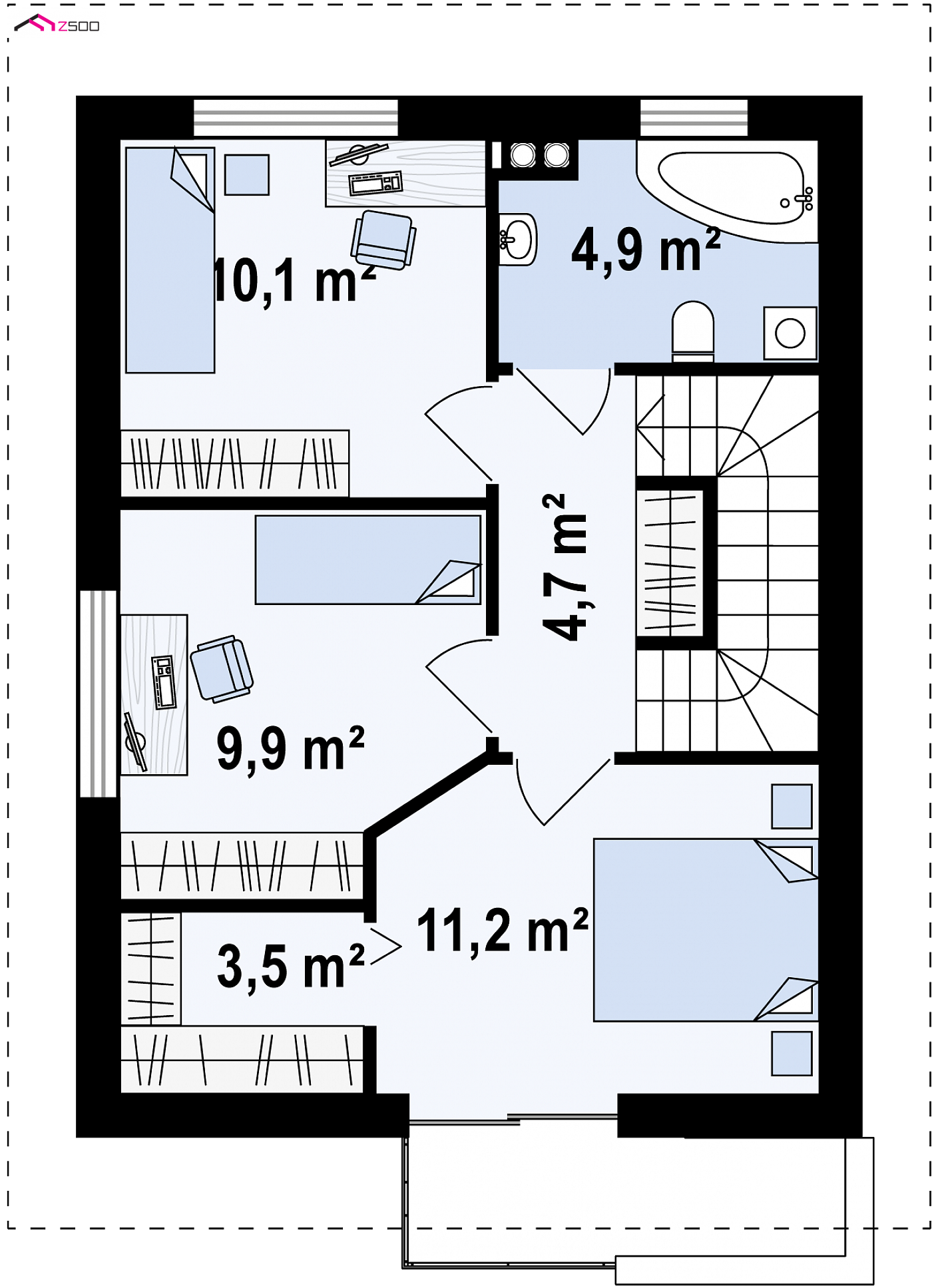 Mājas projekts - Divstāvu mājas projekts - Z297 D