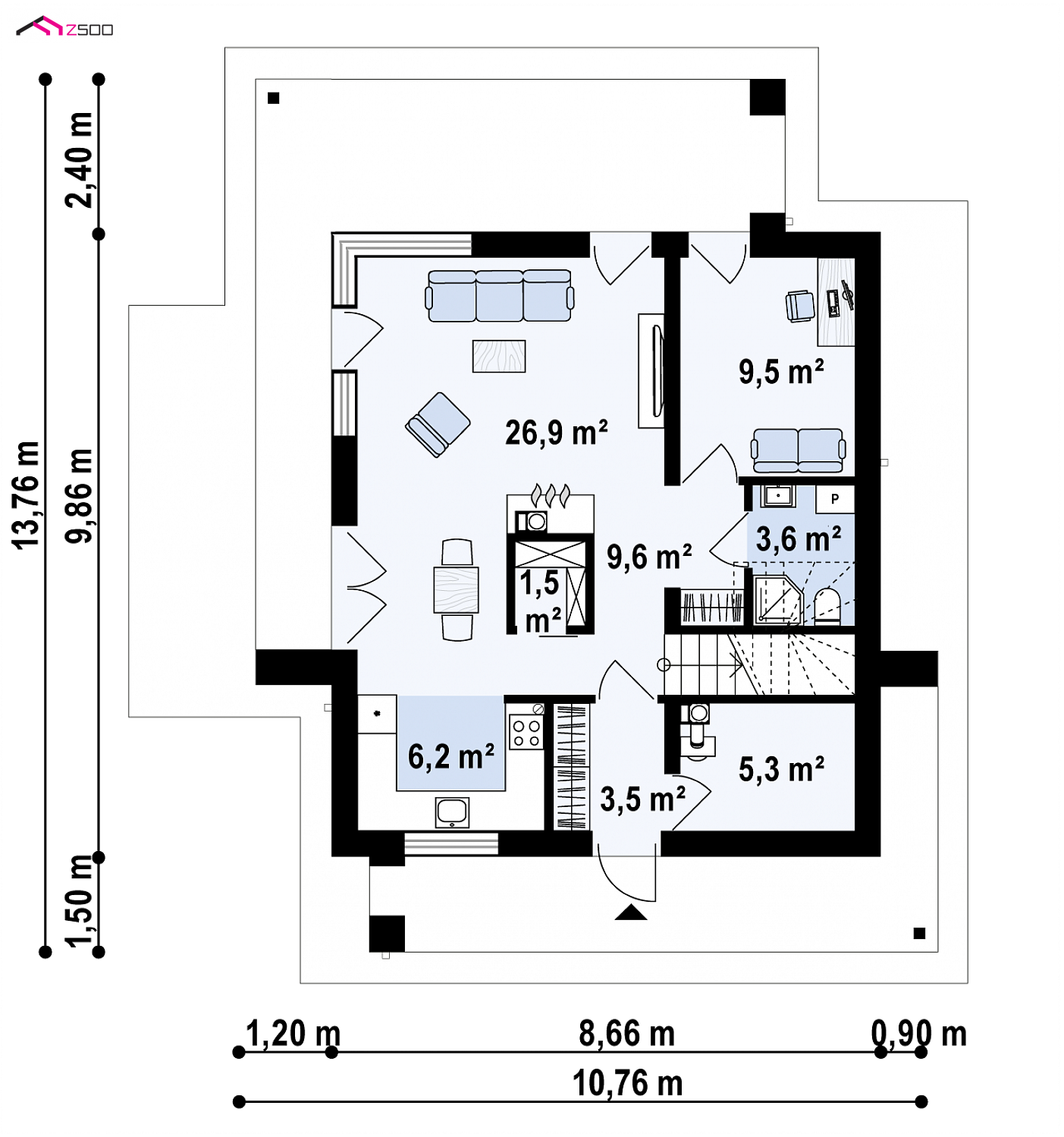 Mājas projekts - Divstāvu māju projekts - Zx92