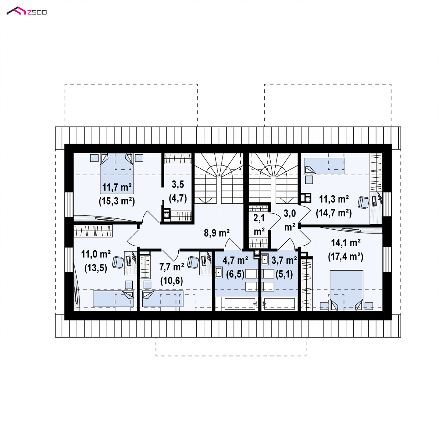 Mājas projekts - Divstāvu mājas projekts - Z351 D