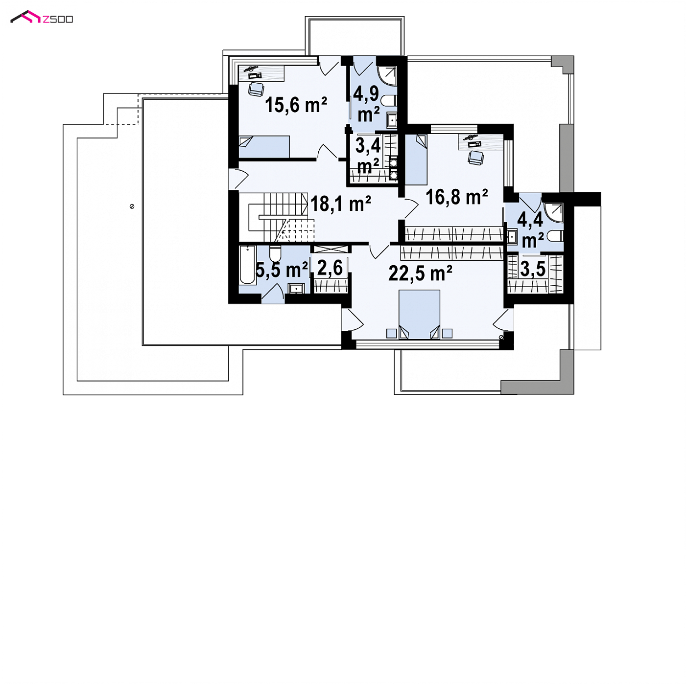 Mājas projekts - Modernas, plašas divstāvu mājas projekts - Z404
