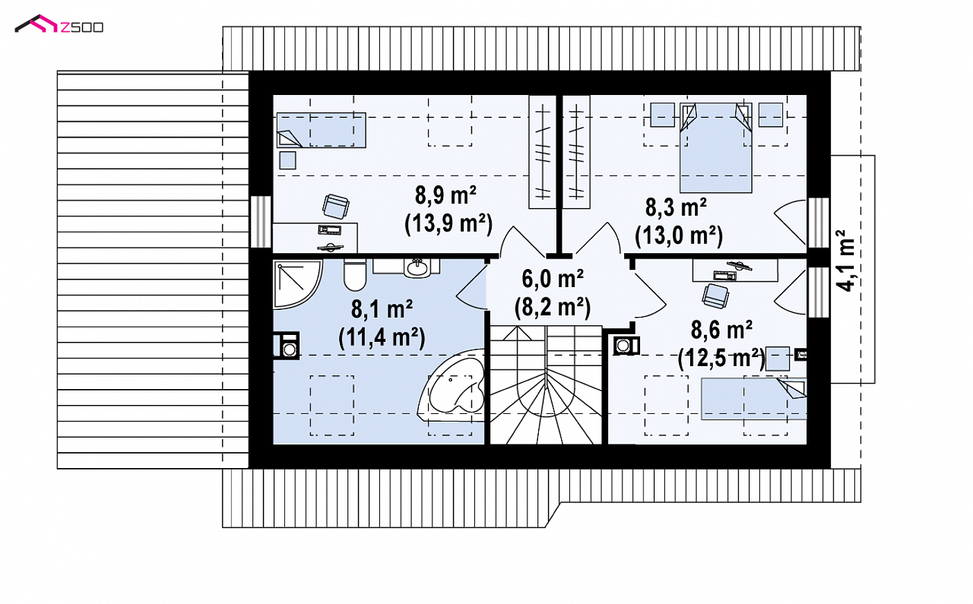 Mājas projekts - Divstāvu mājas projekts - Z216 D +