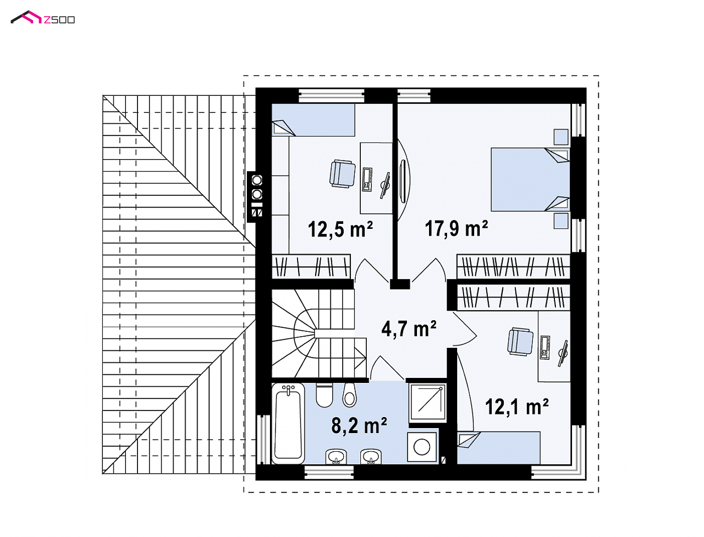 Mājas projekts - Ģimenes māju projekts ar garāžu - Zx47