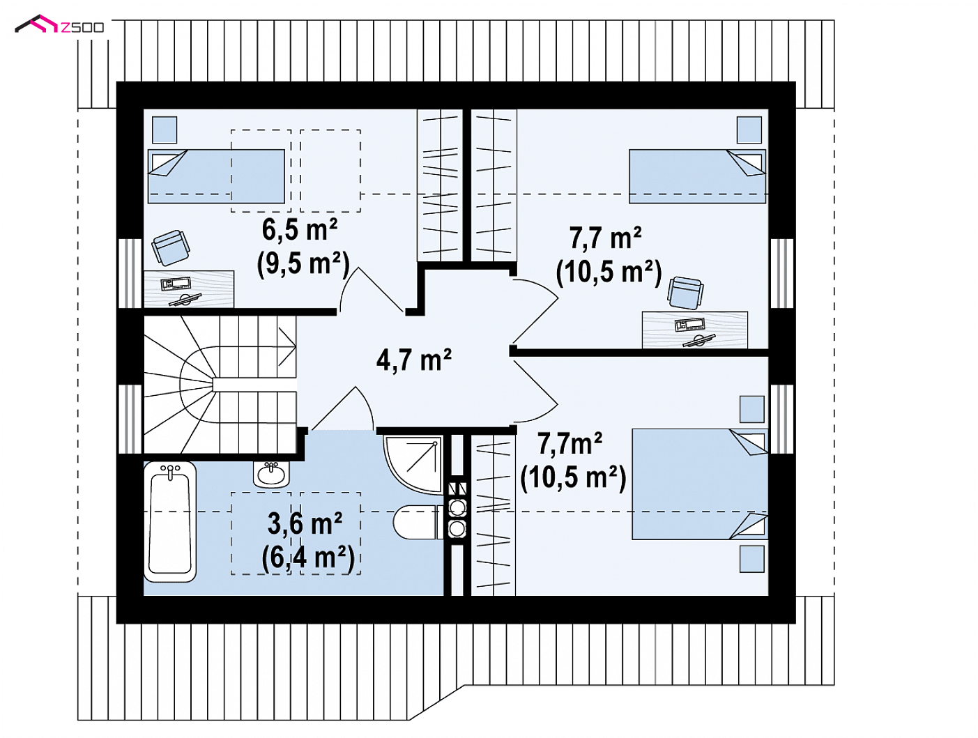 Mājas projekts - Divstāvu mājas projekts - z71 D