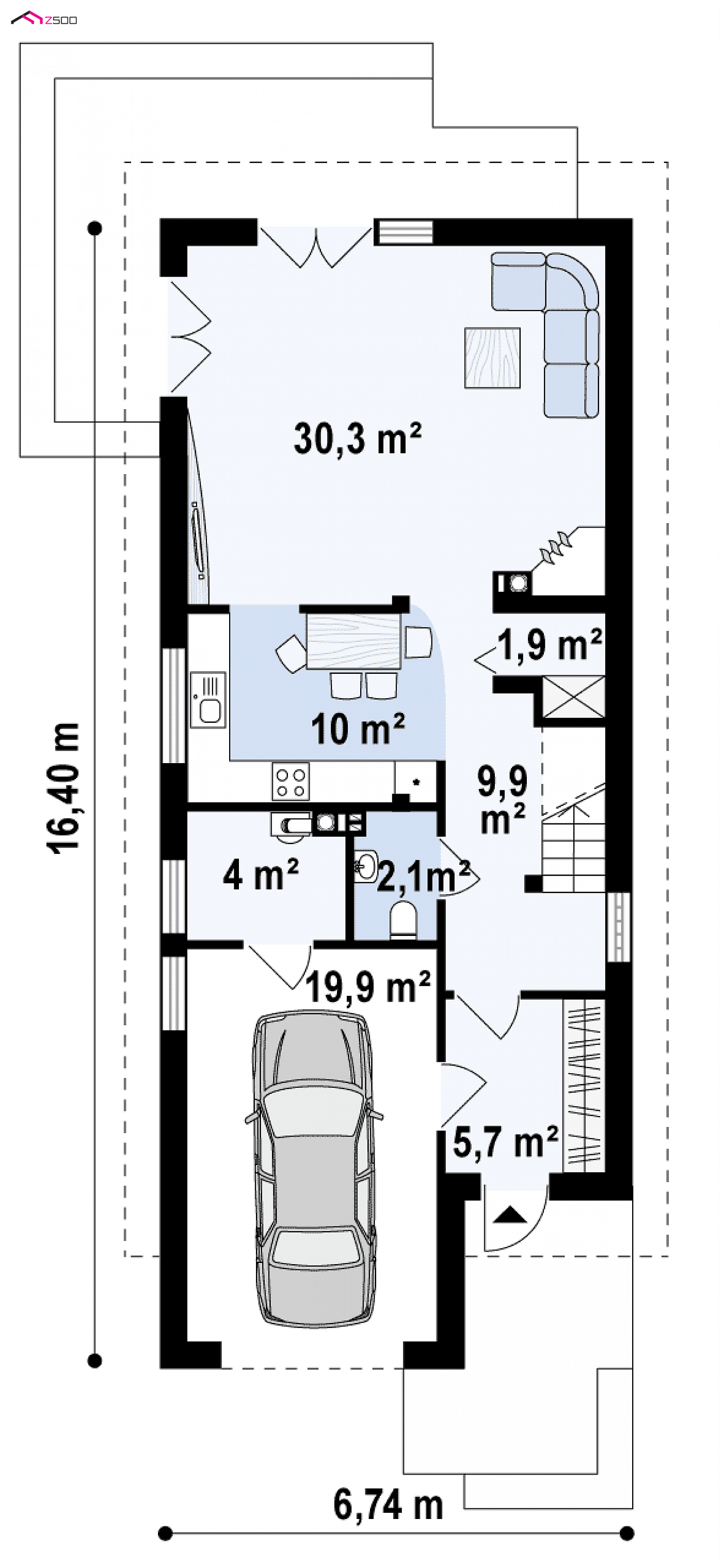 Mājas projekts - Divstāvu mājas projekts - Z293