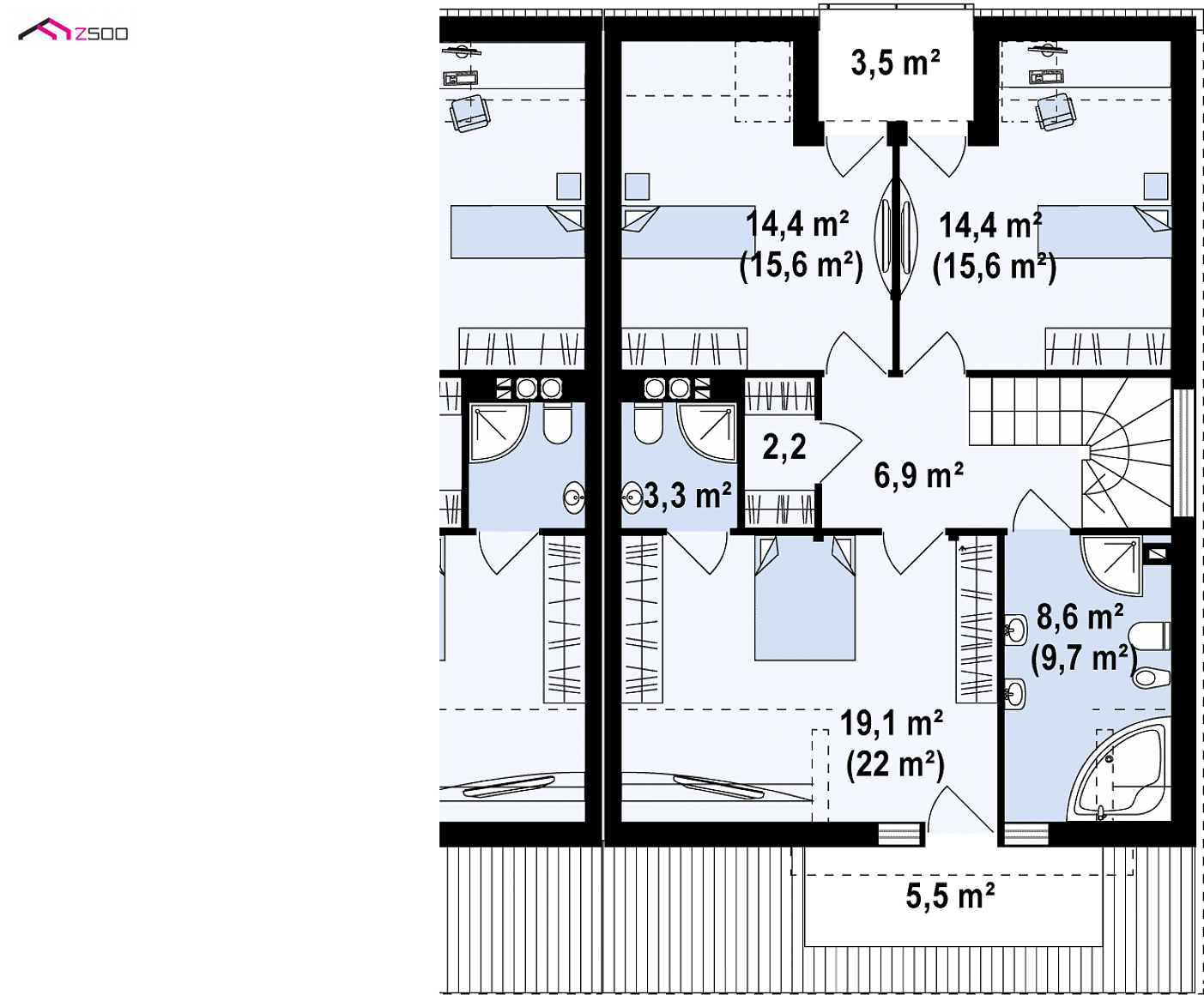 Mājas projekts - Dvīņu mājas projekts - Zb4 sp prawy