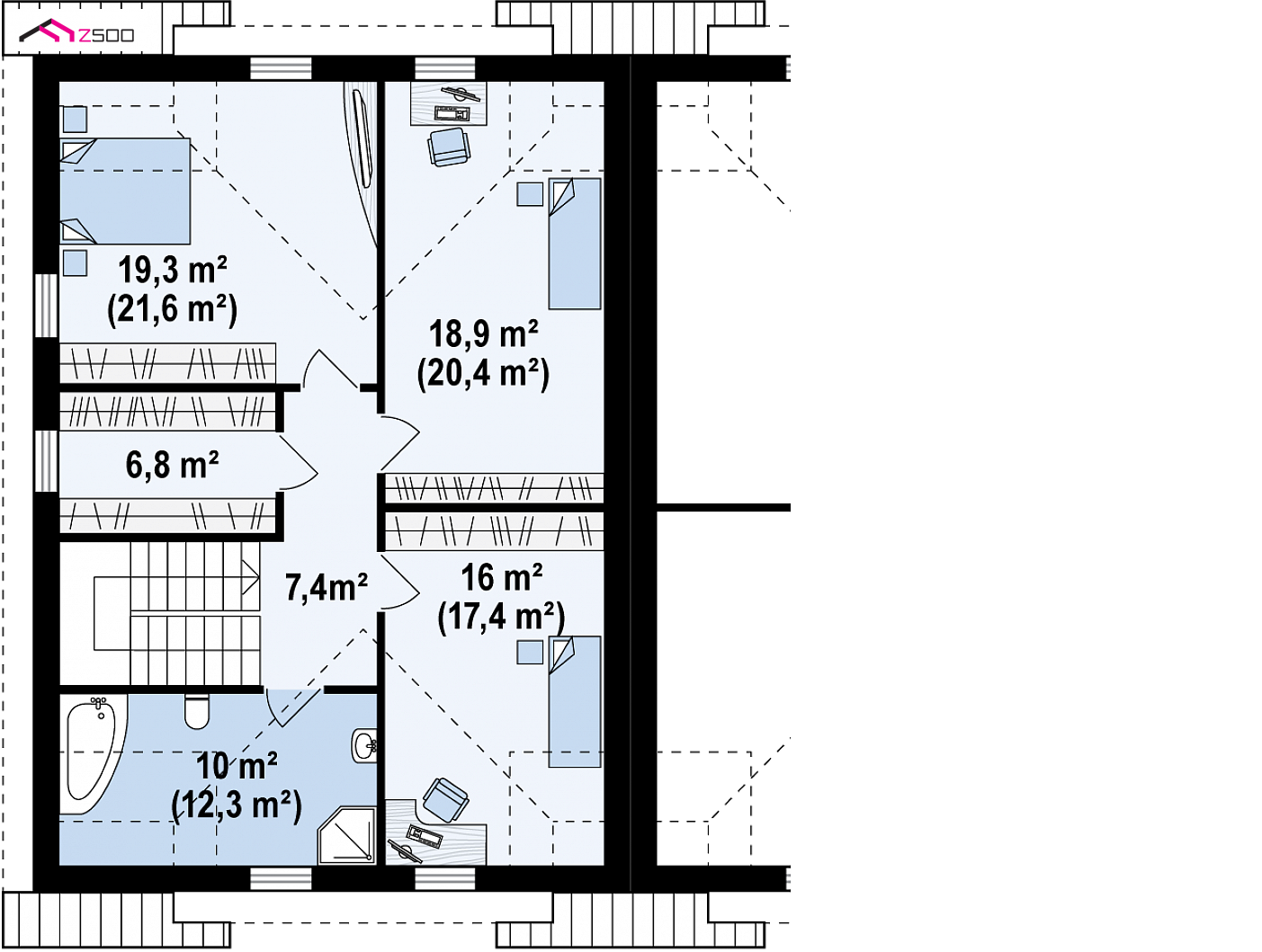 Mājas projekts - Dvīņu mājas projekts ar garāžu - Zb12