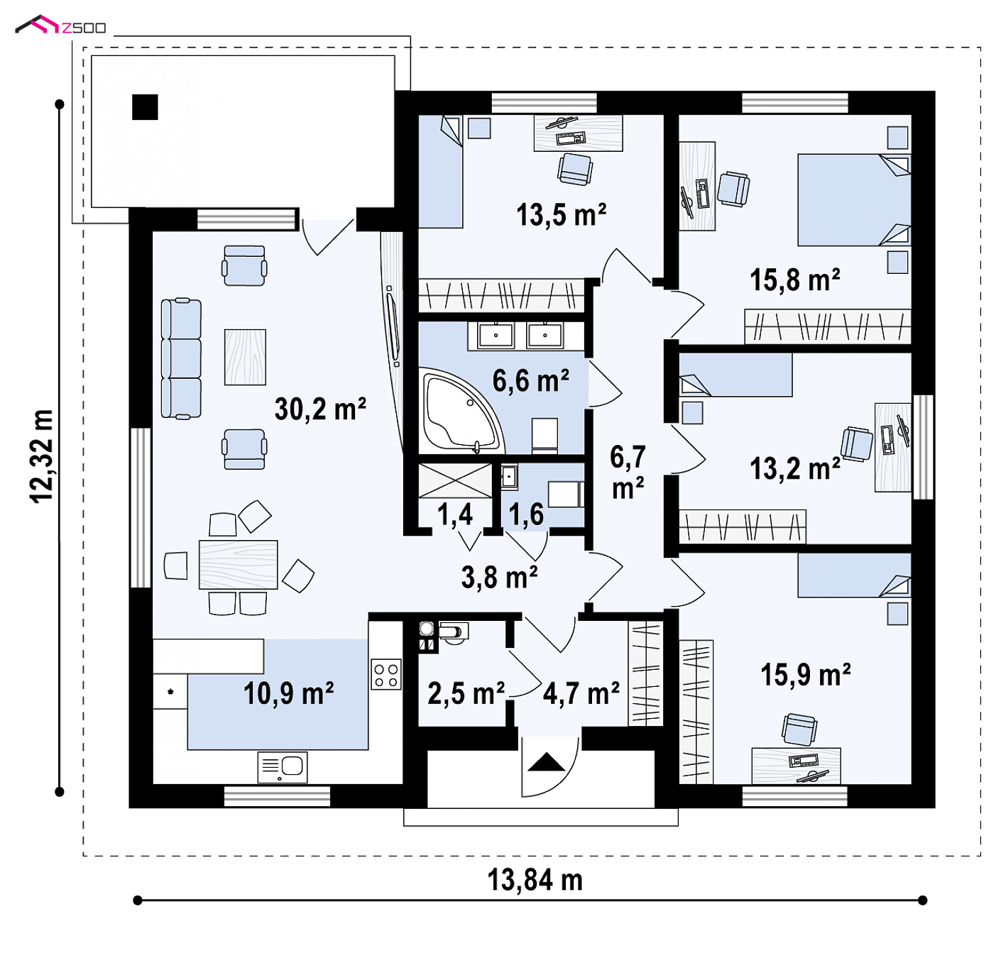 Mājas projekts - Vienstāva mājas projekts - Z67 A