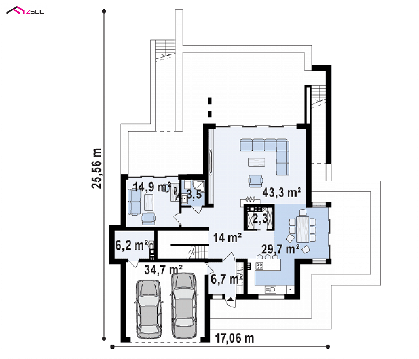 Mājas projekts - Luksusa mājas projekts - Zr17