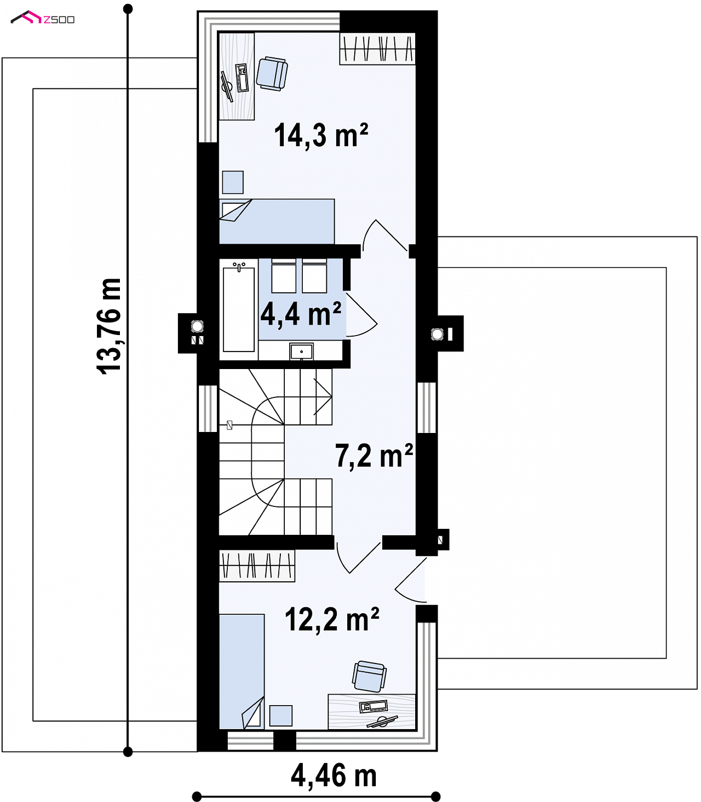 Mājas projekts - Pomniejszony wariant projektu podstawowego